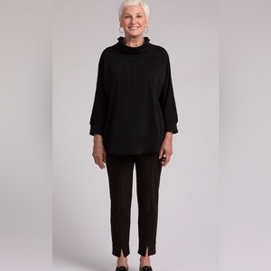 NWT Sympli Funnel Neck Pullover W/ Kangaroo PKT, Fleece Back $164 Jersey